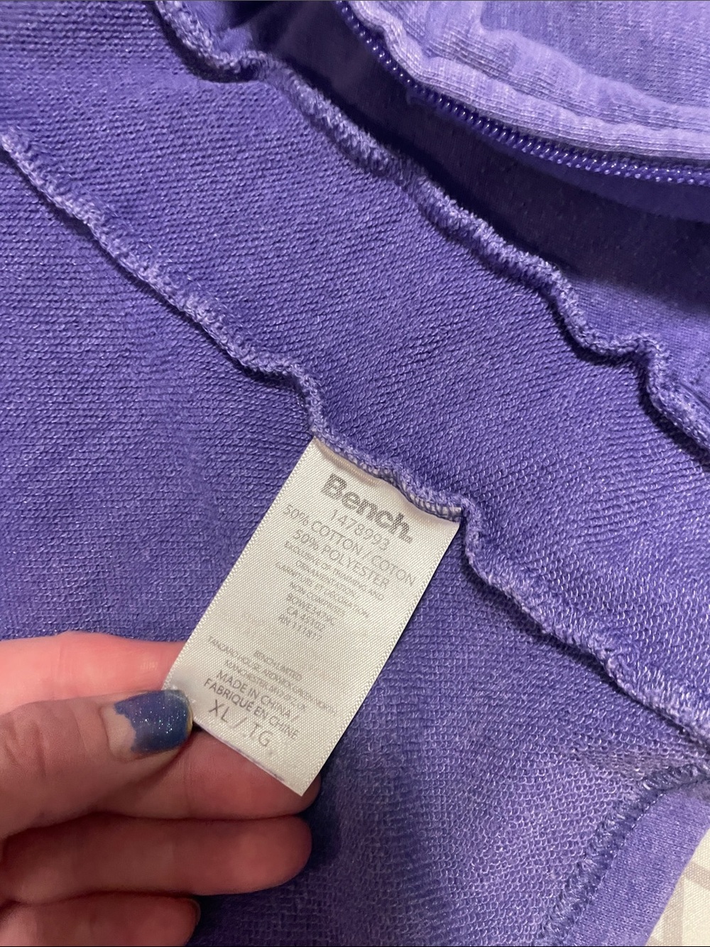 Bench Women's Purple Full-Zip Lightweight hoody - Picture 8 of 11